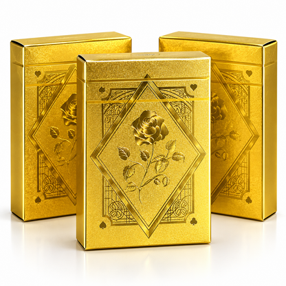 24K Golden And RED Playing Cards