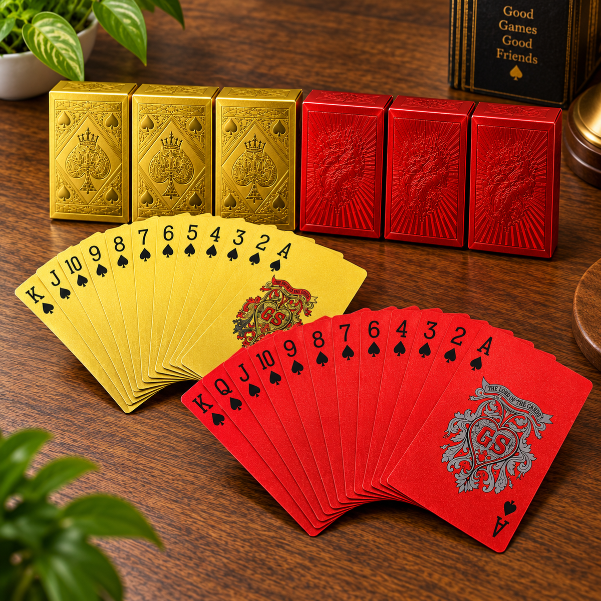 24K Golden And RED Playing Cards