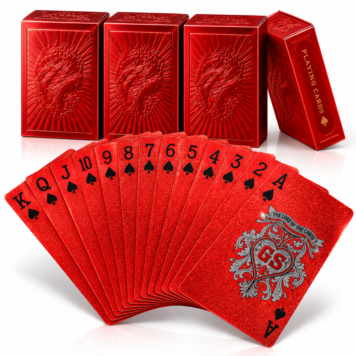 24K Golden And RED Playing Cards