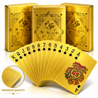 24K Golden And RED Playing Cards