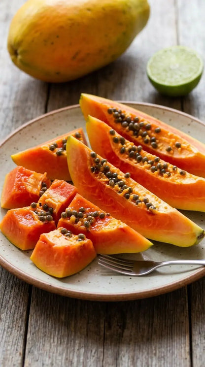 50 Seeds - (Premium Hybrid Honey Dew Dwarf Papaya Seeds)